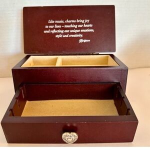 BRIGHTON Wooden Jewelry Box with Heart Charm